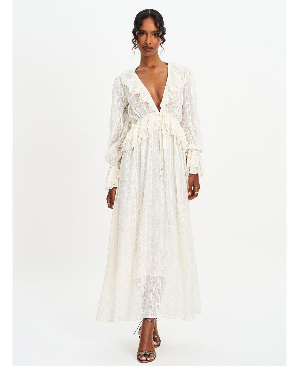 Женское платье Miss Circle Safiya Jacquard Chiffon Long Sleeve Maxi
