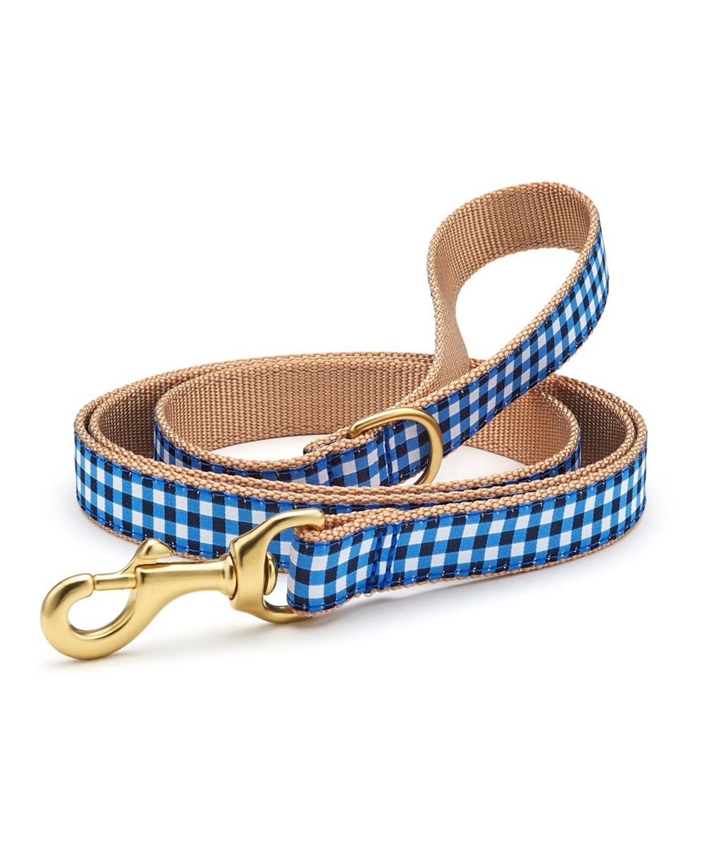 Up Country Navy Gingham Dog Lead