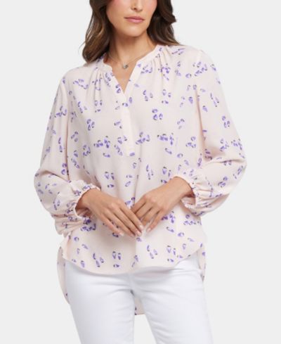 NYDJ Women's Puff Sleeve Popover Top