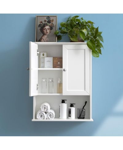 VANIRROR 24x30 Inch White Wall-Mounted Bathroom Cabinet – Over-the-Bathroom Storage with Doors for Bathroom, Laundry Room, Bedroom & Kitchen