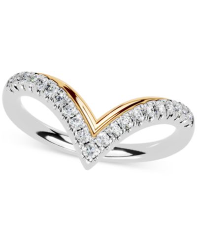 Кольцо с бриллиантами Diamond Chevron (1/4 ct. t.w.) в двухцветном золоте 14k