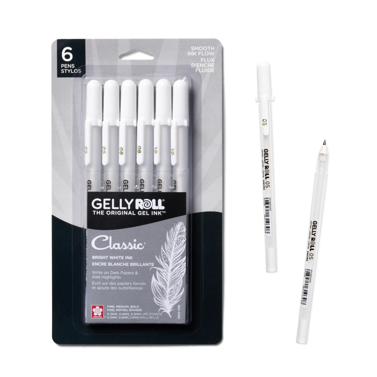 Sakura Classic Gelly Roll White Pens, 6 Pack