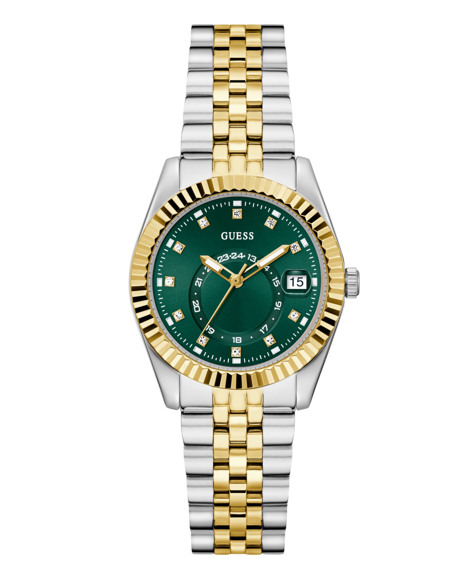 GUESS Women's Two-Tone Multi-function Date Watch, 34mm