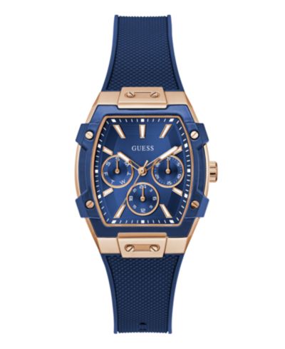 GUESS Женские многофункциональные часы 35mm Blue Rose Gold Tone