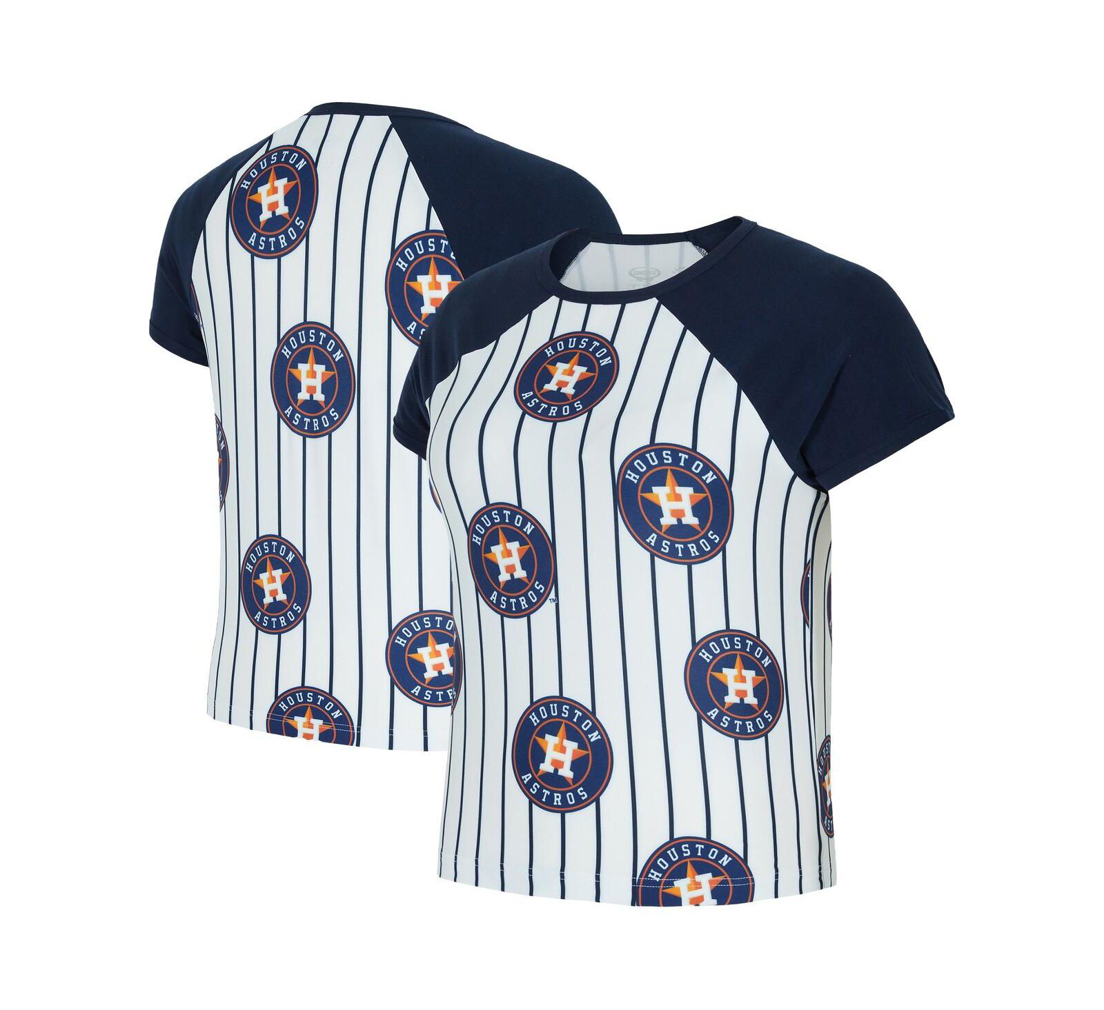 Женский топ Concepts Sport White Houston Astros Outbound Pinstripe Raglan