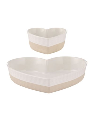 Mason Cash Rustic Charm Heart Dishes, Set of 2