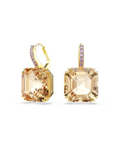 Золотистые серьги-подвески Swarovski Millenia