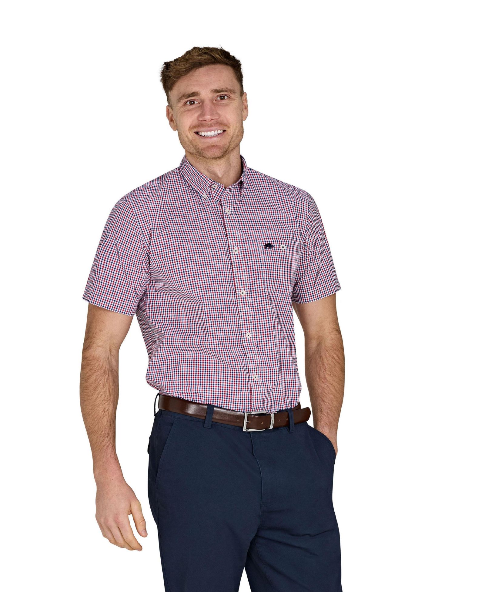Raging Bull Big & Tall S/S Graph Check Poplin Shirt