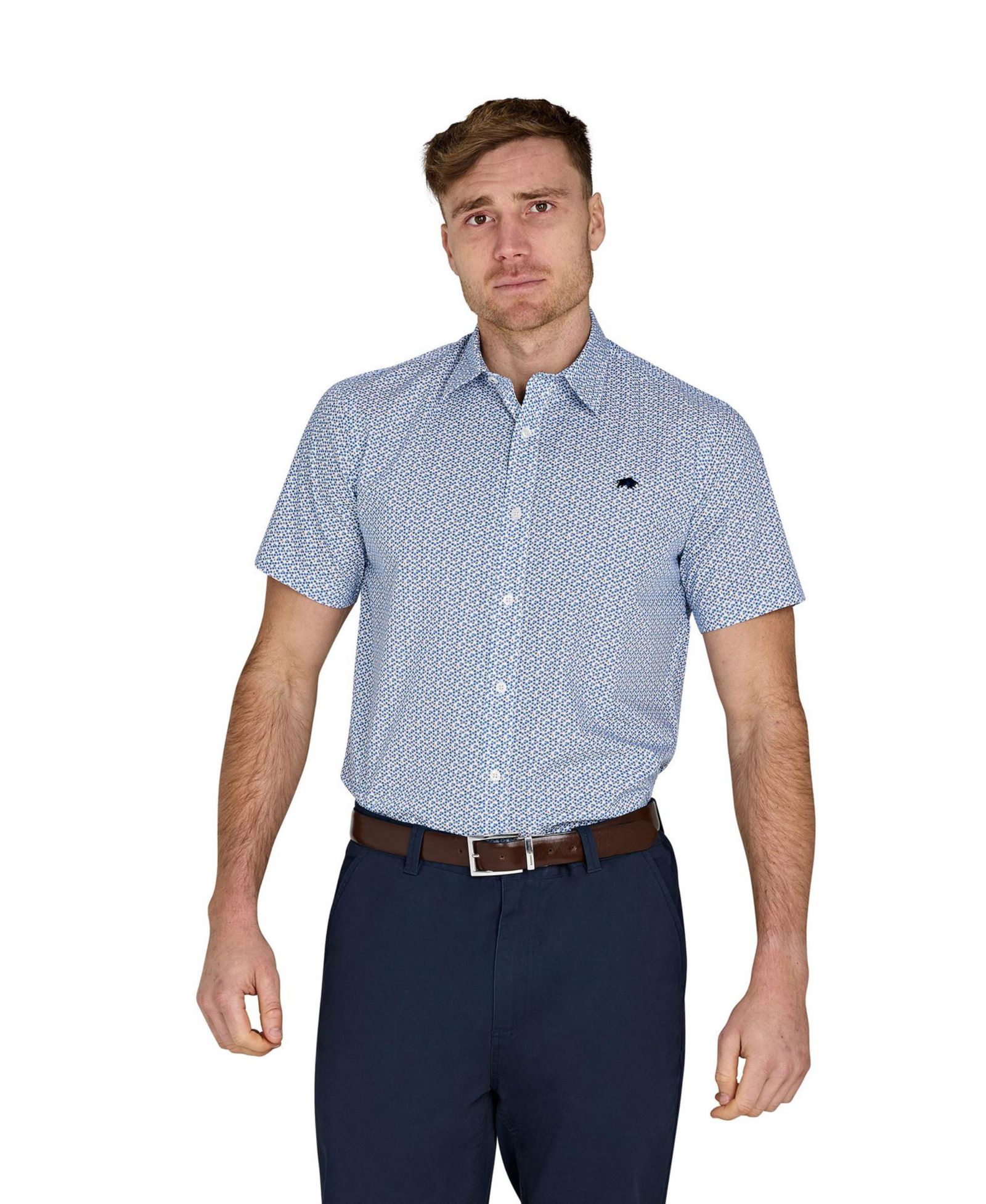 Raging Bull Men's Short Sleeve Cotton Poplin Shirt