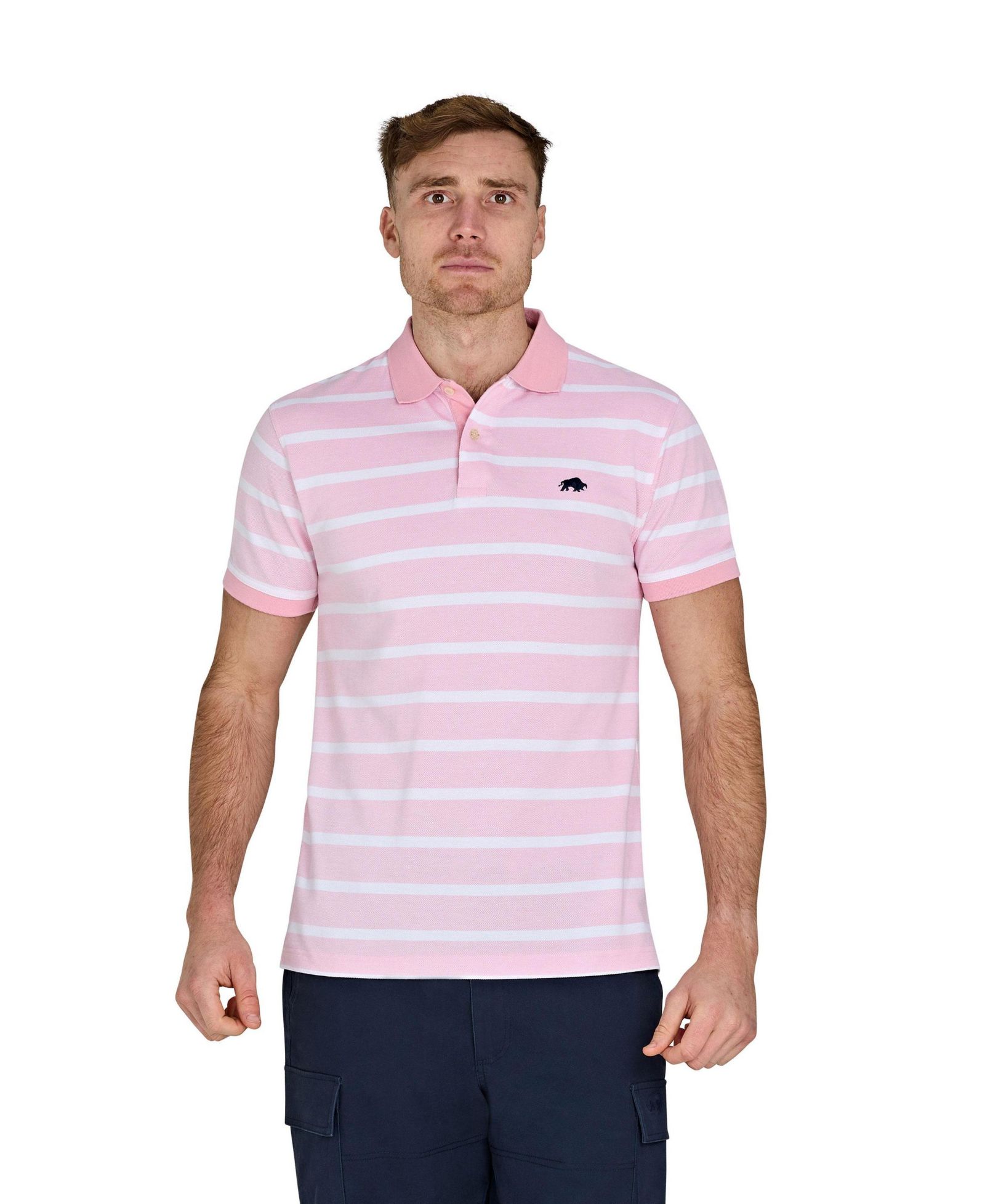 Raging Bull Men's Birdseye Stripe Pique Polo