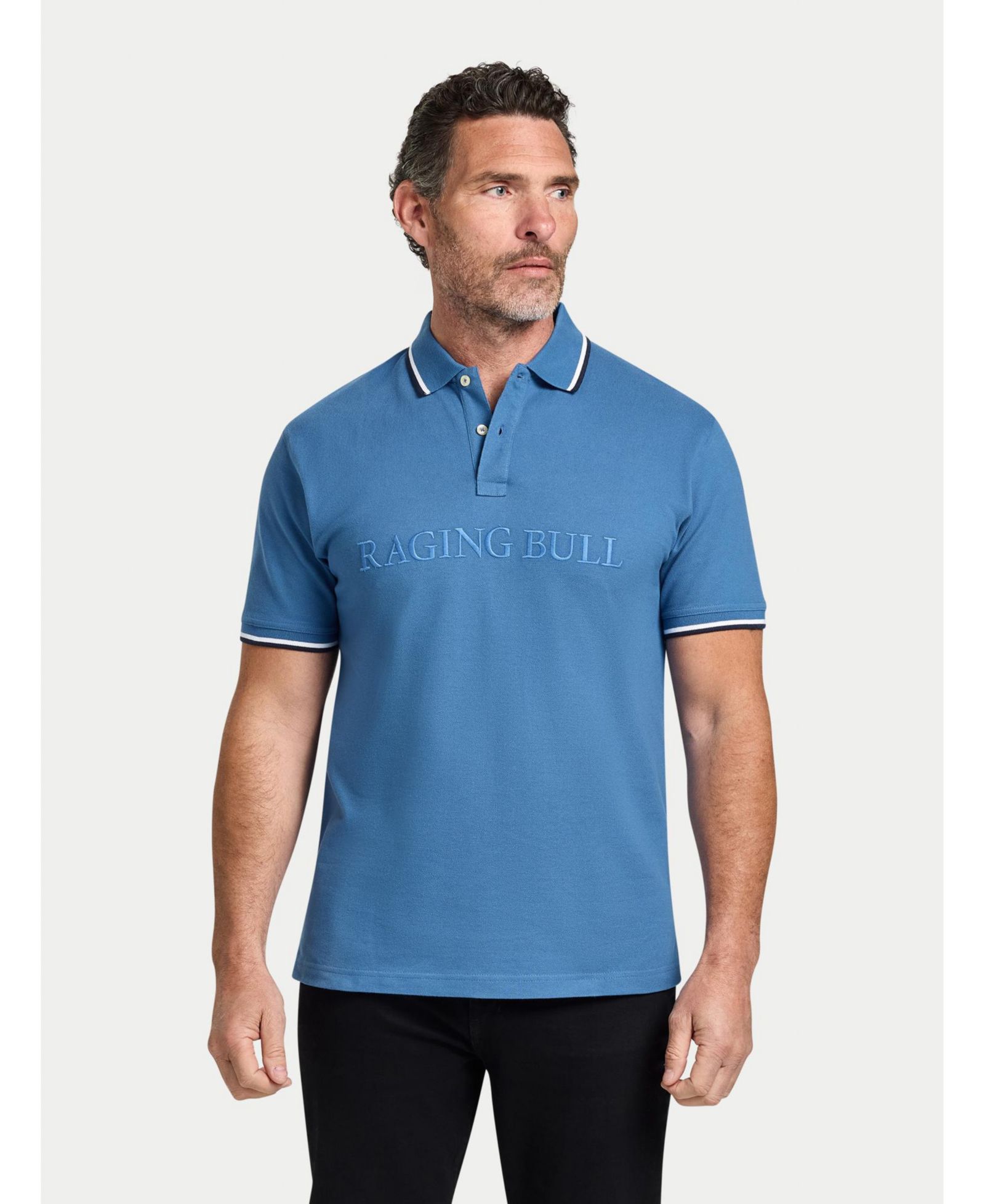 Raging Bull Men's Short Sleeve Embroidery Pique Polo