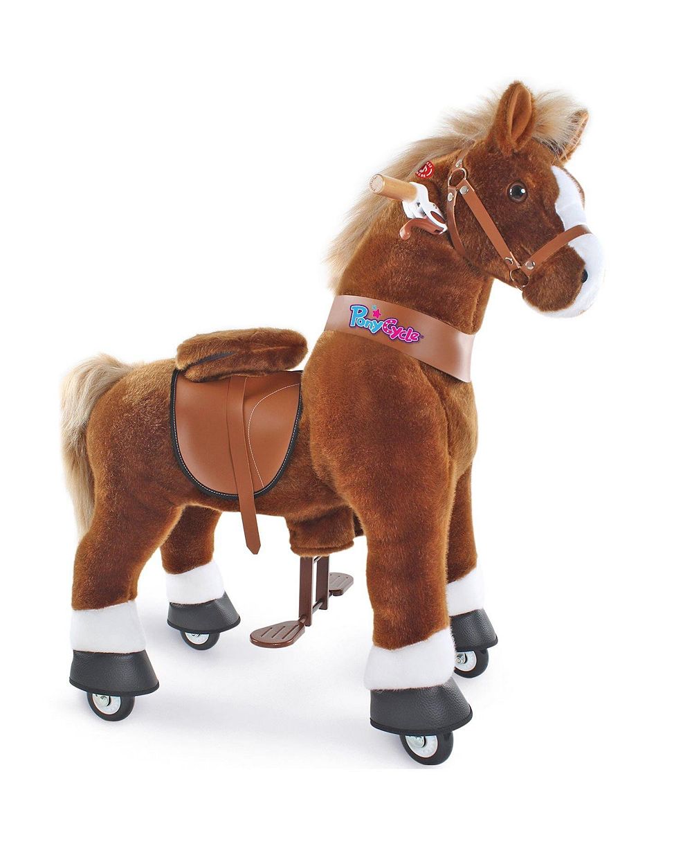 PonyCycle лошадь на колесах, коричневая модель U Size 4 для детей 4-7 лет
