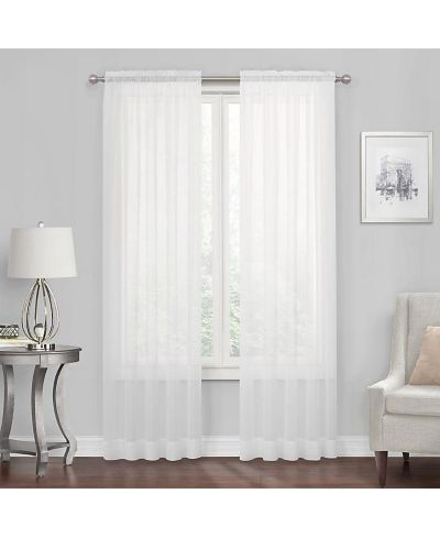 Kate Aurora Premium Rod Pocket Sheer Voile Single Window Curtain Panel - 84