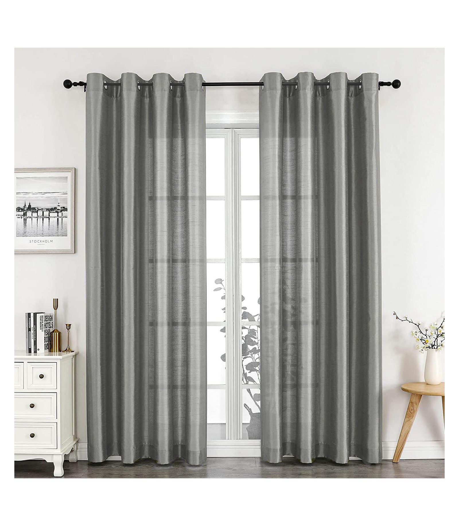 Шторы GoodGram 2 Piece Sheer Voile Faux Silk Spring & Summer Grommet