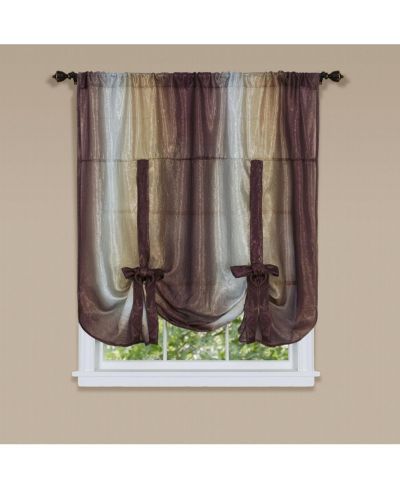 GoodGram Royal Ombre Crushed Semi Sheer Tie Up Single Window Curtain Shade - 50 in. W x 63 in