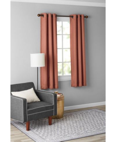 Kate Aurora Modern Living 2 Pack Textured Woven Light Filtering Grommet Top Window Curtain Panels - 63 in. Long - Charcoal