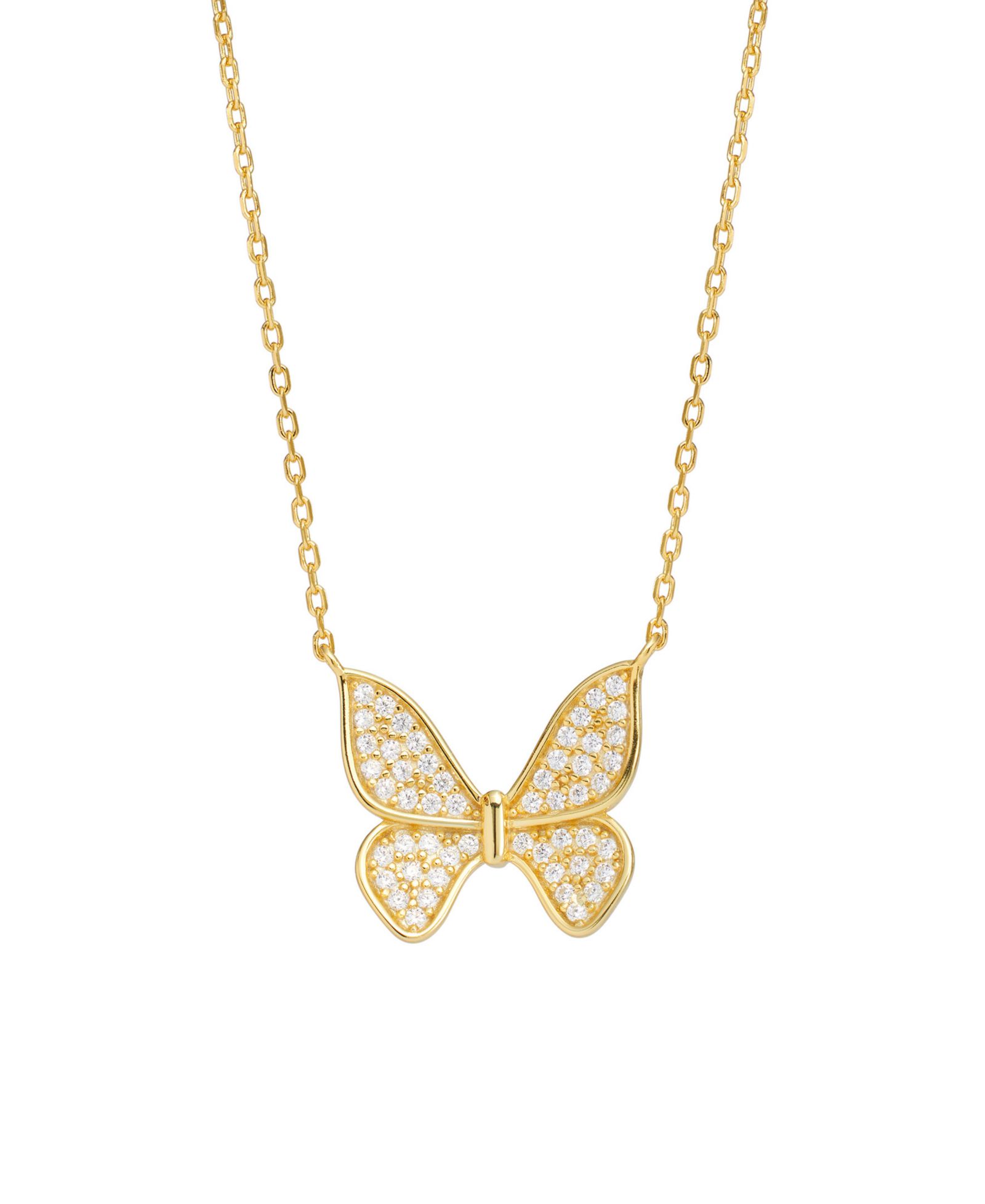Ожерелье с бабочкой из 14k Gold Over Sterling Silver и цирконием