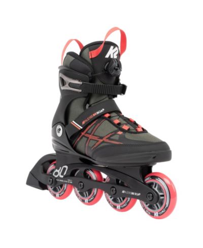 K2 коньки роликовые Alexis 80 Boa для женщин серо-коралловые