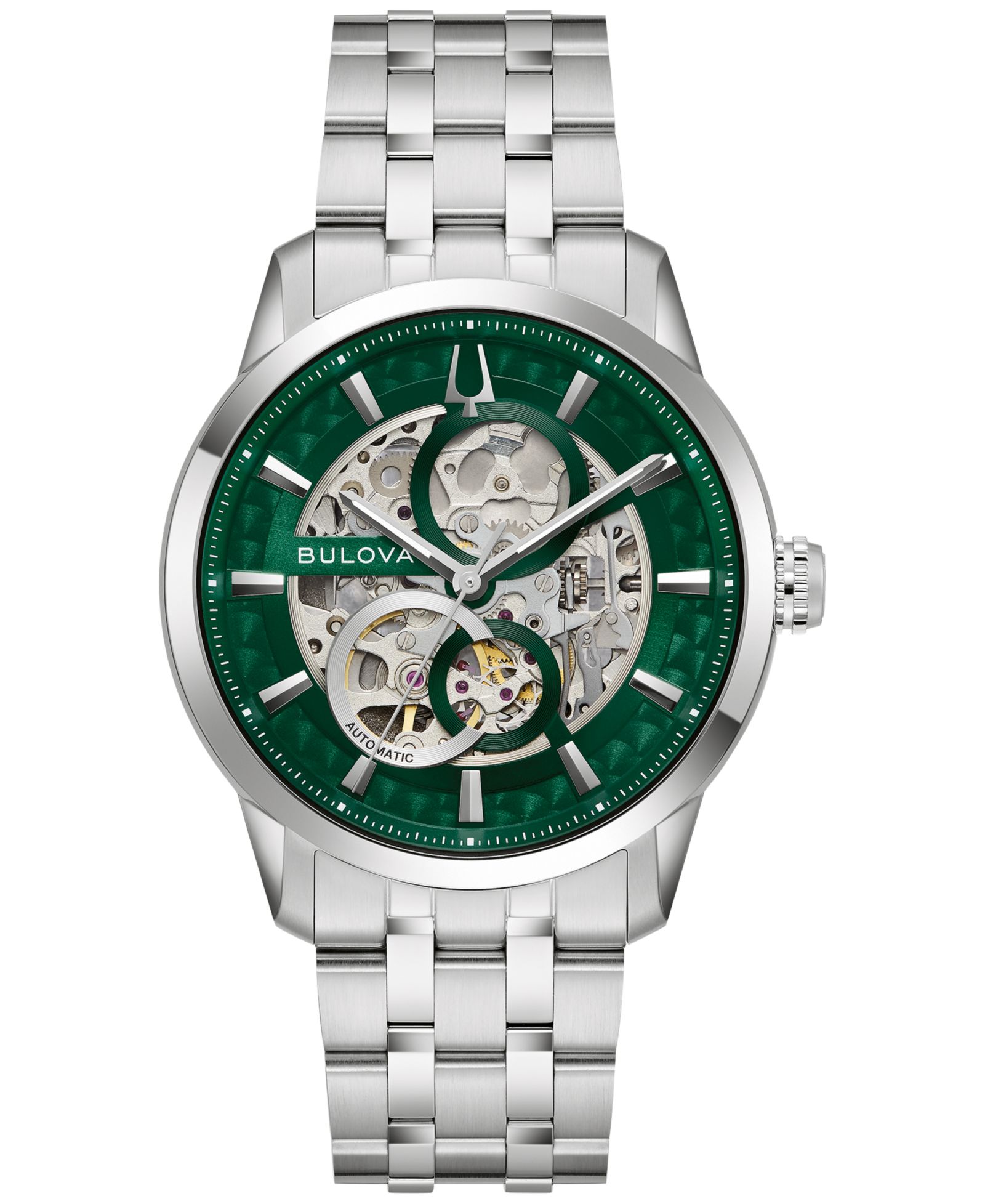 Bulova Men's Classic Sutton Automatic Silver-Tone Stainless Steel Bracelet Watch 40mm