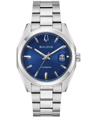 Bulova Men's Classic Surveyor Automatic Silver-Tone Stainless Steel Bracelet Watch 39mm