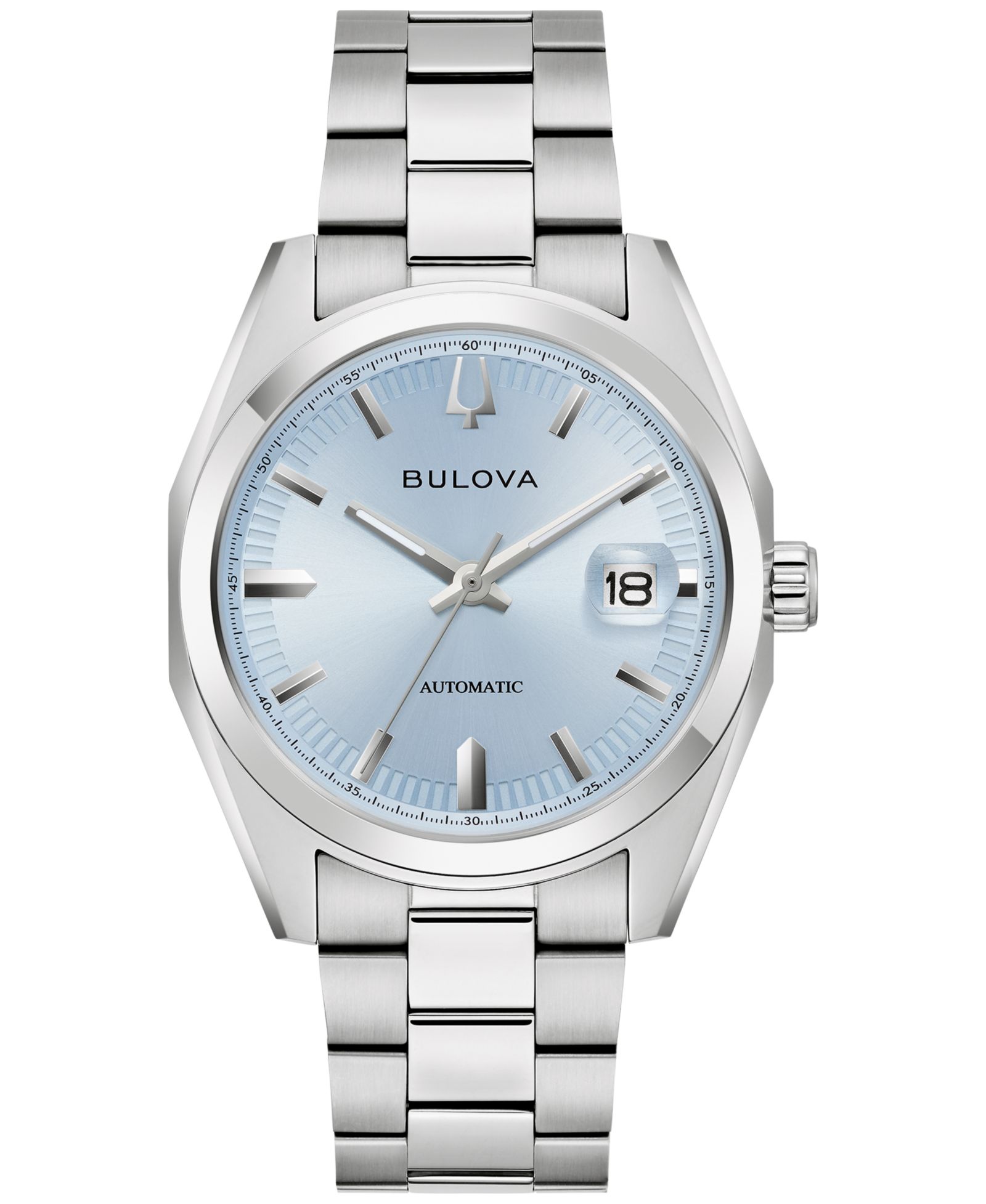 Мужские классические автоматические часы Bulova Surveyor с браслетом из нержавеющей стали 39mm