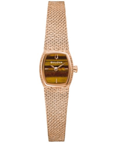 Bulova Женские часы Goddess of Time, розовое золото, сталь, 17mm