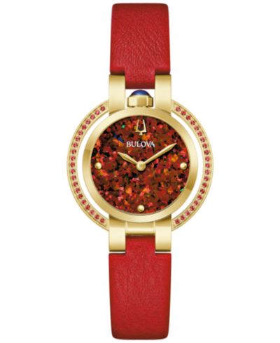 Часы Bulova Women's Classic Rubaiyat, кожаный ремешок, 30.5mm