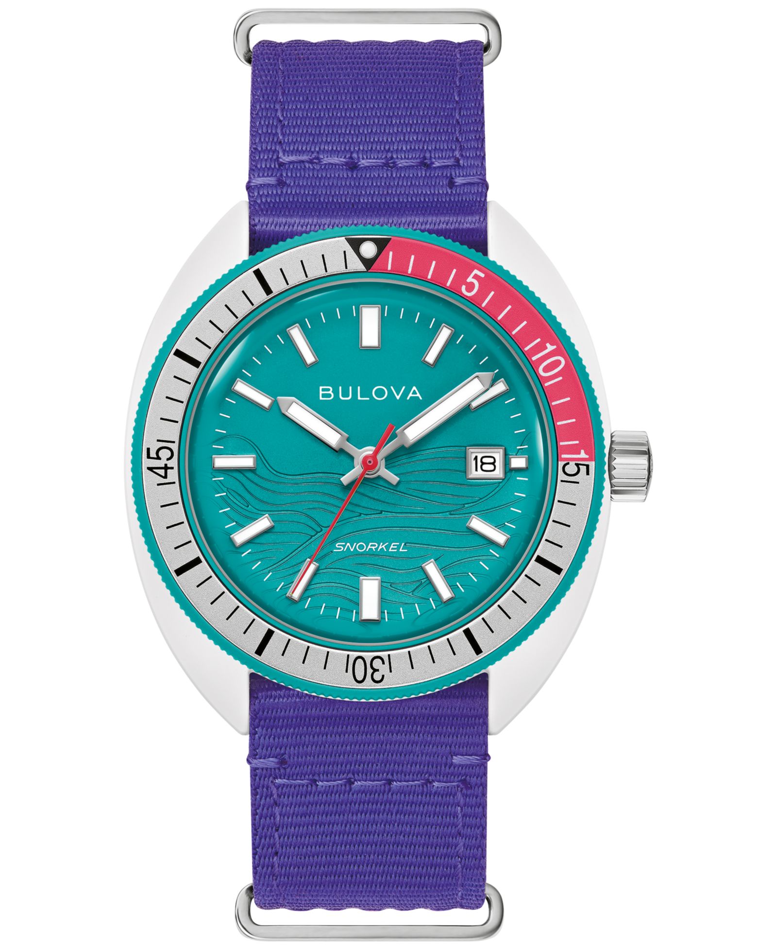 Bulova Мужские часы Limited Edition Performance Snorkel, фиолетовый ремешок, 41mm