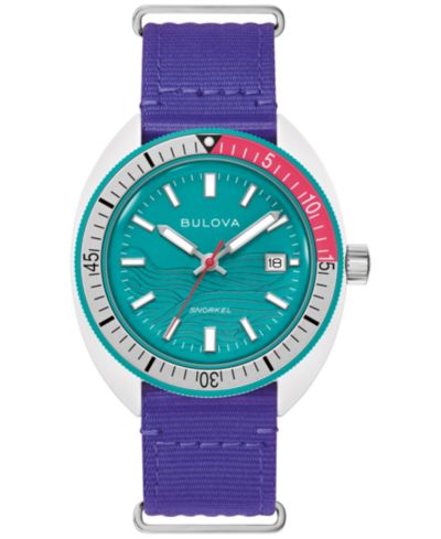 Bulova Мужские часы Limited Edition Performance Snorkel, фиолетовый ремешок, 41mm