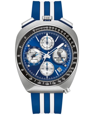 Bulova Men's Limited Edition 150th Anniversary Performance Shelby Chronograph Two-Tone Rubber Watch 43mm