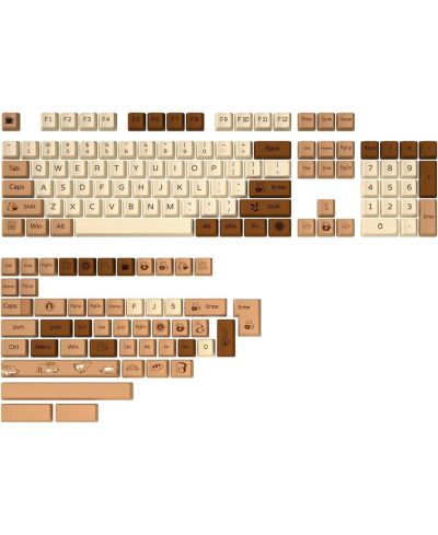 Кейкапы YUNZII Coffee Cat Dye Sub PBT для механической клавиатуры