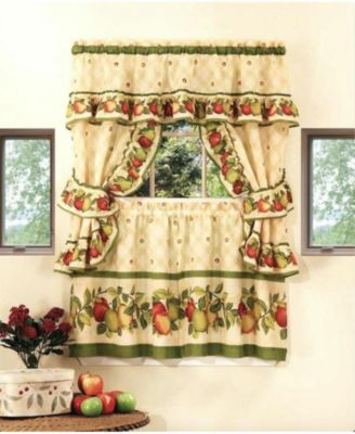 Комплект кухонных штор GoodGram Apple Orchard, 5 предметов, 58 in. W x 36 in. L