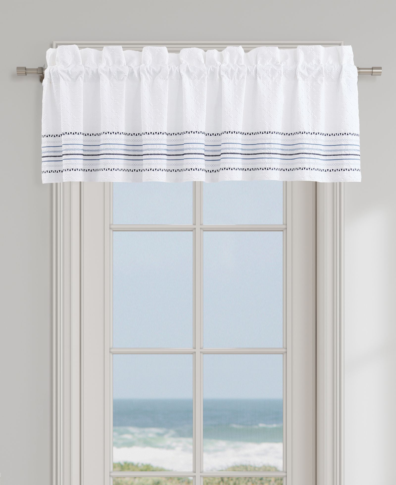J Queen New York Bayside Window Straight Valance, 18" x 88"