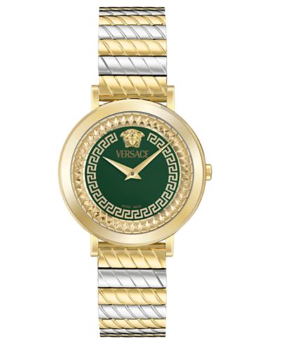 Versace Женские двухцветные наручные часы Swiss Delphinus 35mm