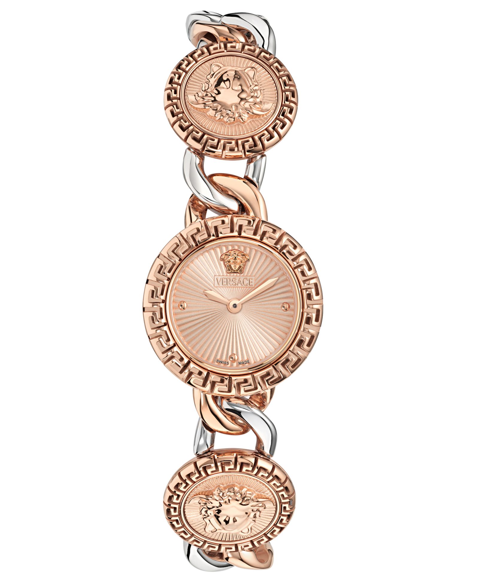 Женские часы Versace Swiss La Greca Stud Icon Two-Tone Link 28mm