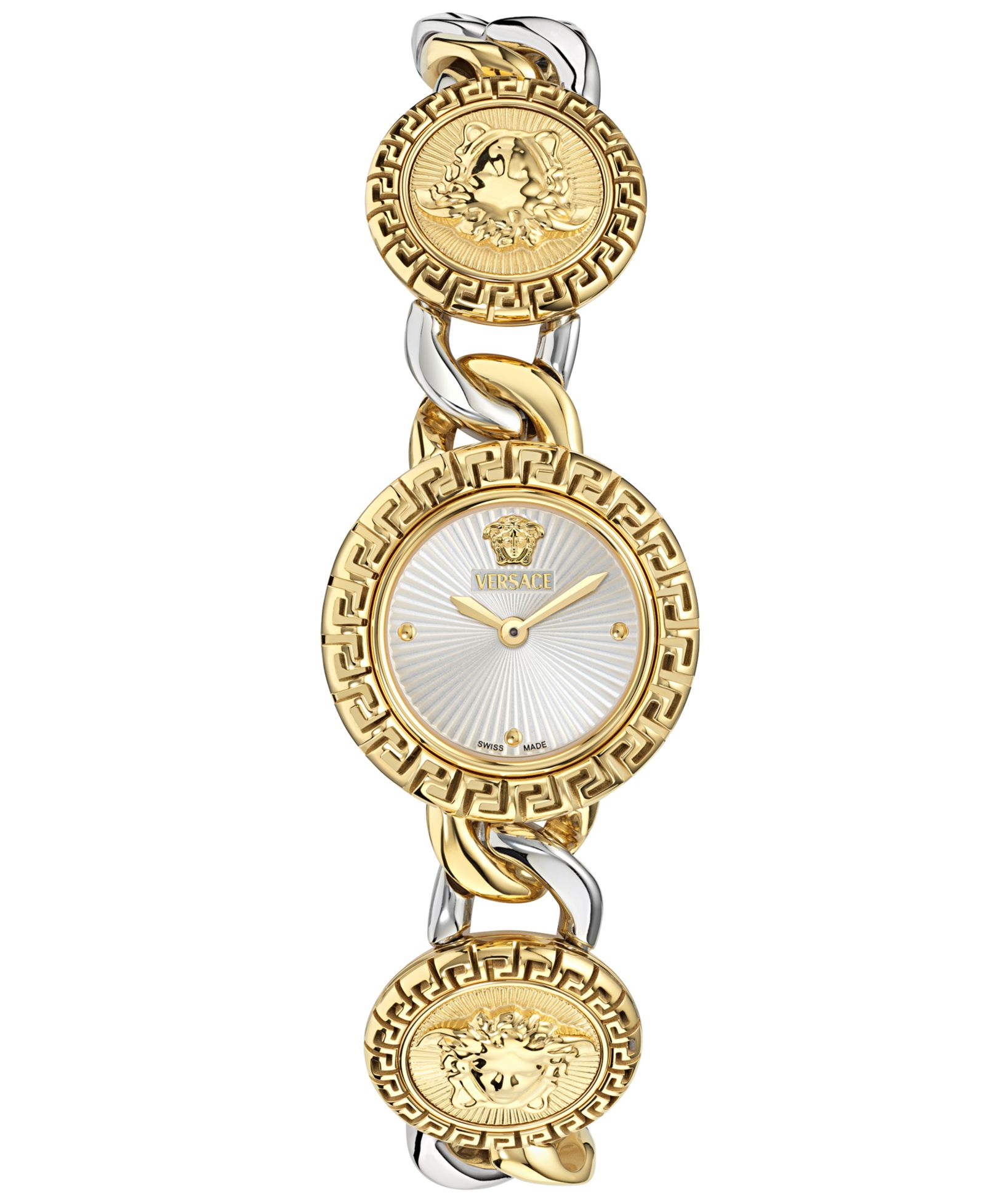 Versace Women's Swiss La Greca Stud Icon Two-Tone Link Bracelet Watch 28mm