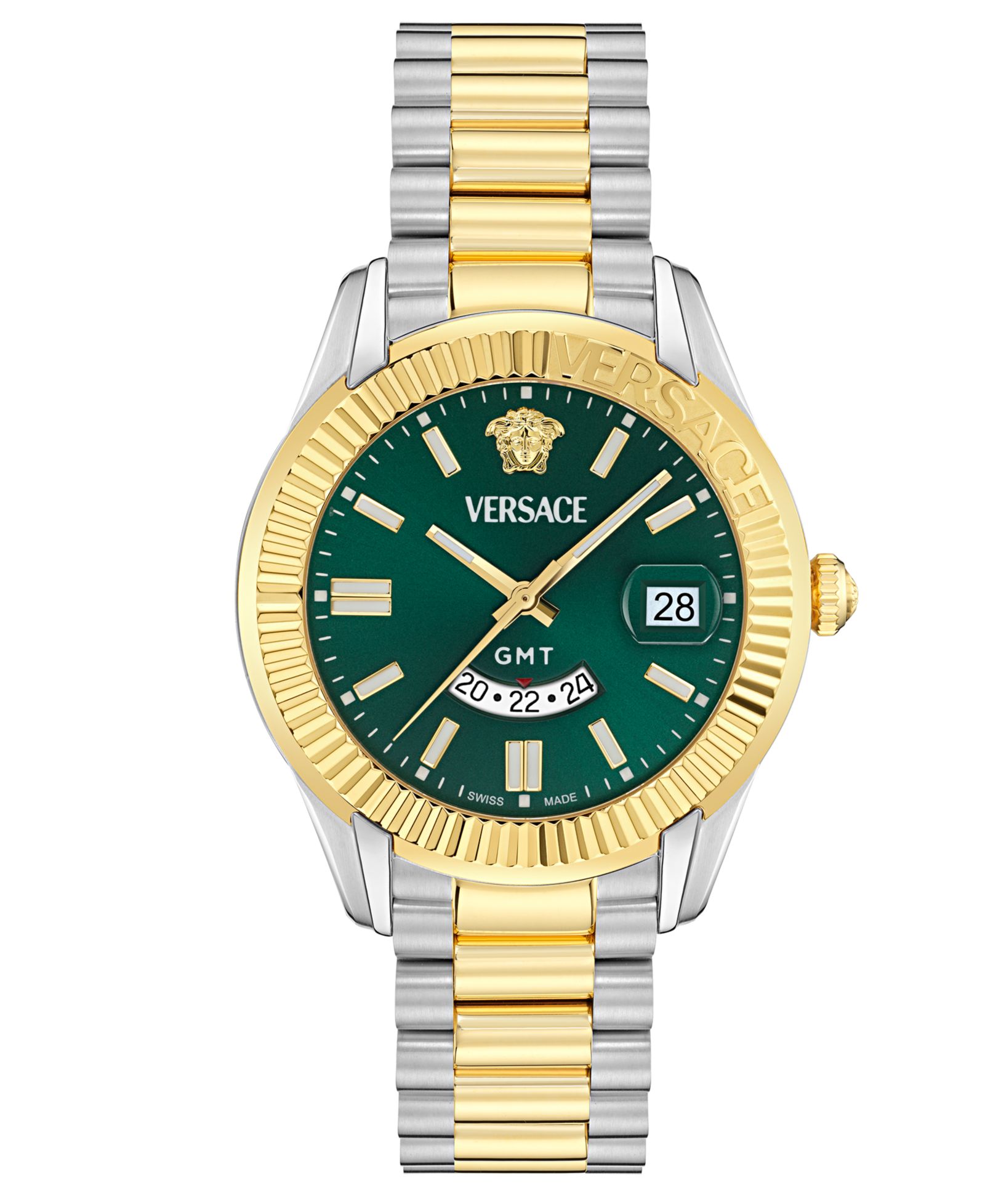 Versace Men's Swiss Apodis GMT Two-Tone Bracelet Watch 41mm