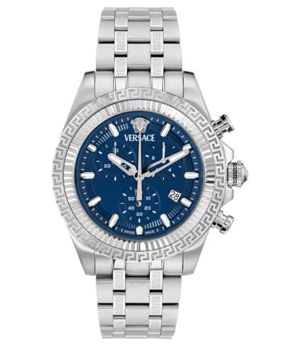 Мужские швейцарские часы Versace Chronograph Fornax со стальным браслетом 43mm