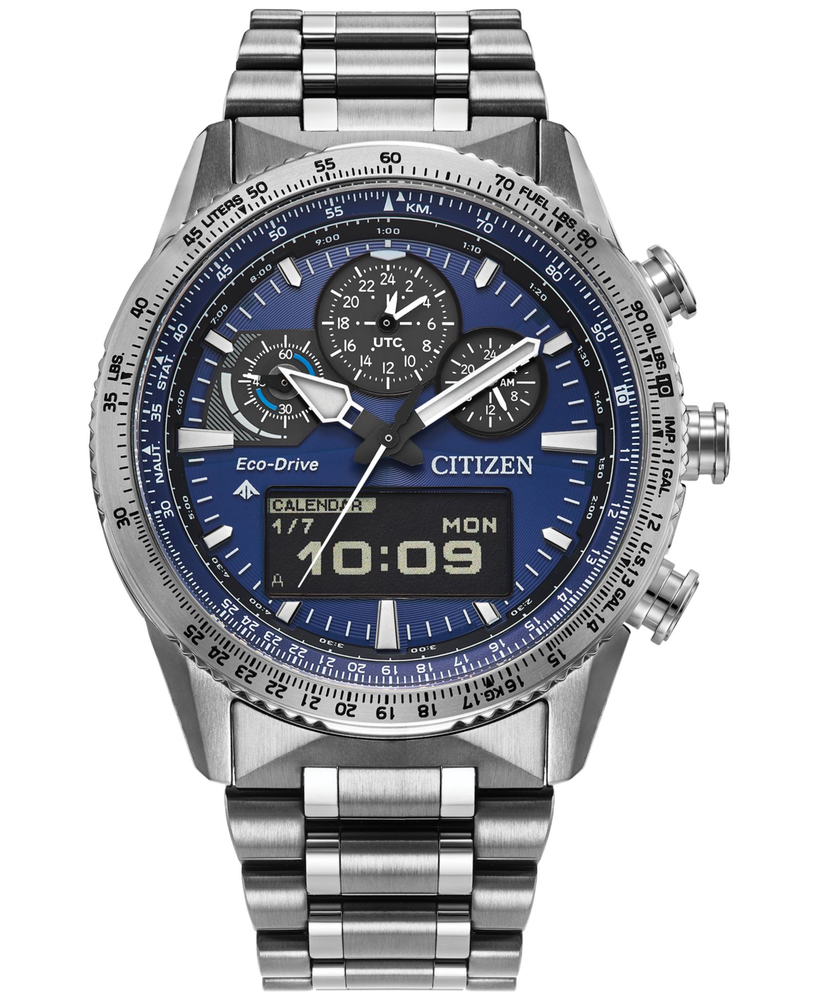 Citizen Men's Promaster Skyhawk U830 Analog-Digital Silver-Tone Stainless Steel Bracelet Watch 43mm