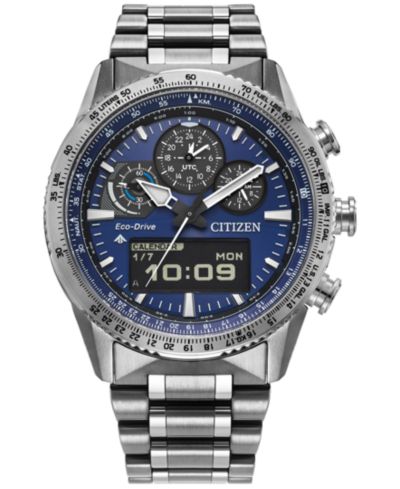 Citizen Men's Promaster Skyhawk U830 Analog-Digital Silver-Tone Stainless Steel Bracelet Watch 43mm