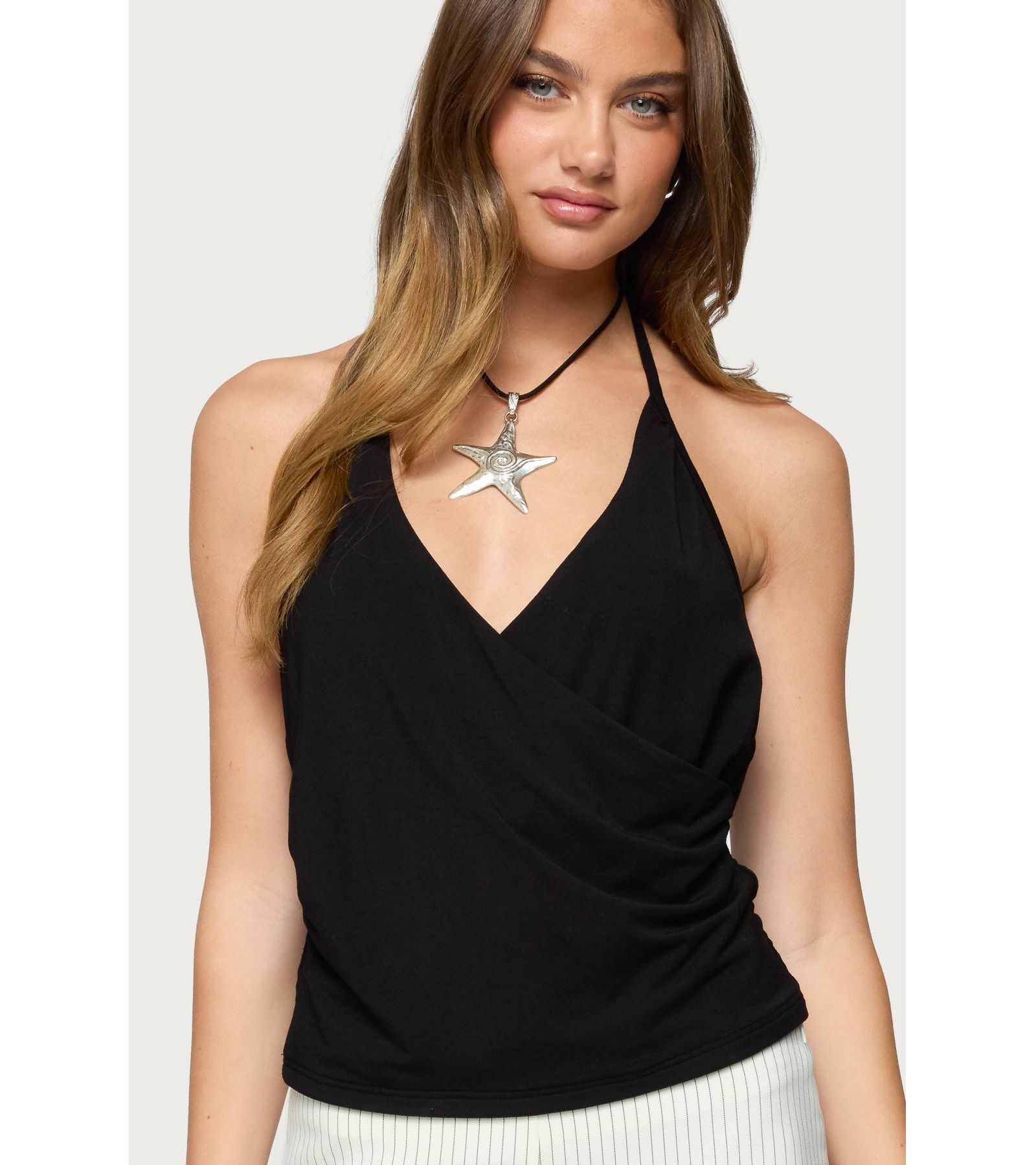 Женский топ Edikted Carmel V Neck Halter