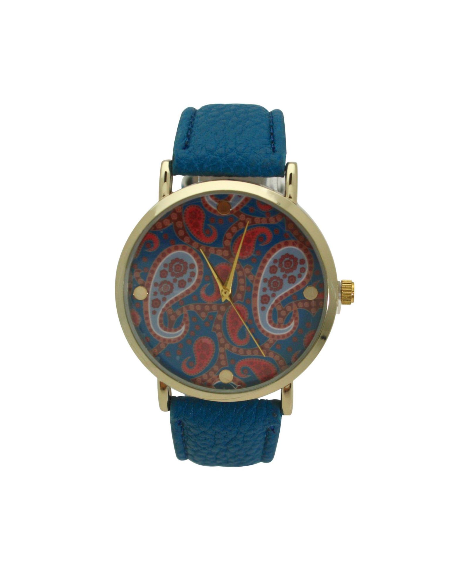 Наручные часы Olivia Pratt Blue Paisley Face Leather Strap Watch