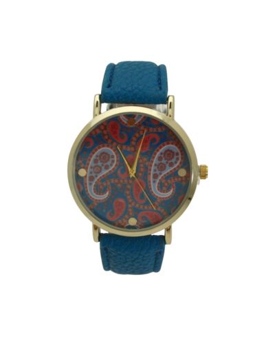 Наручные часы Olivia Pratt Blue Paisley Face Leather Strap Watch
