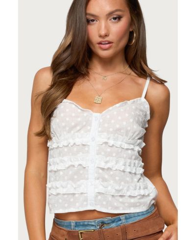 Женский топ Edikted Chrissa Embroidered Cotton Ruffle