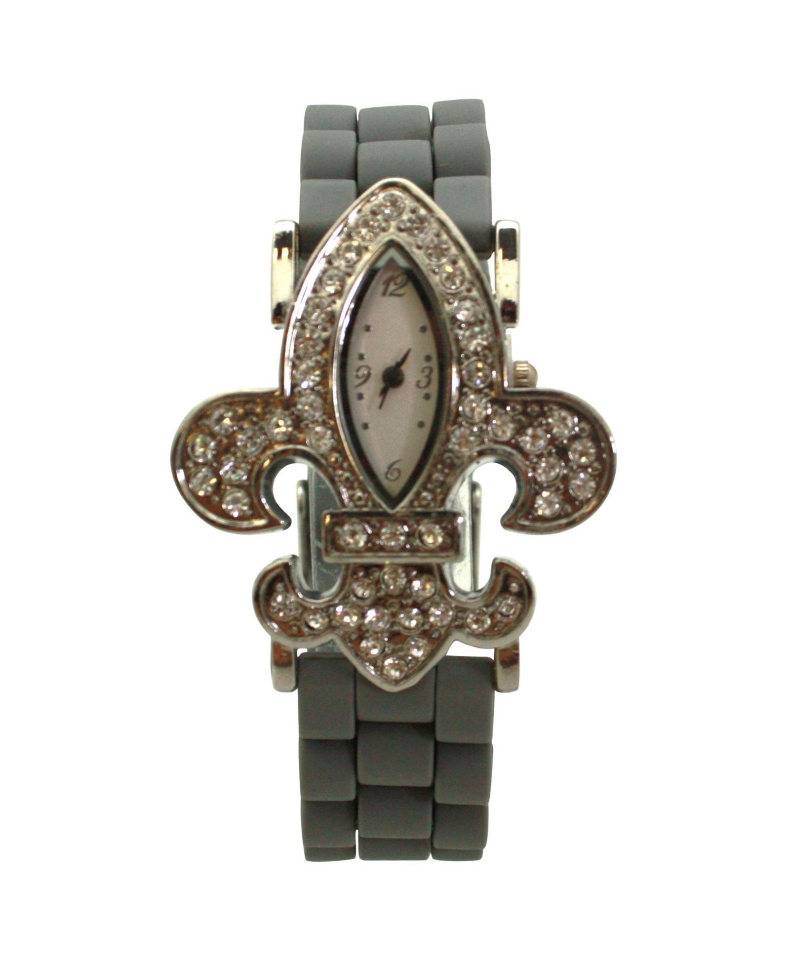 Olivia Pratt Gray Rhinestones Silicone Women Watch