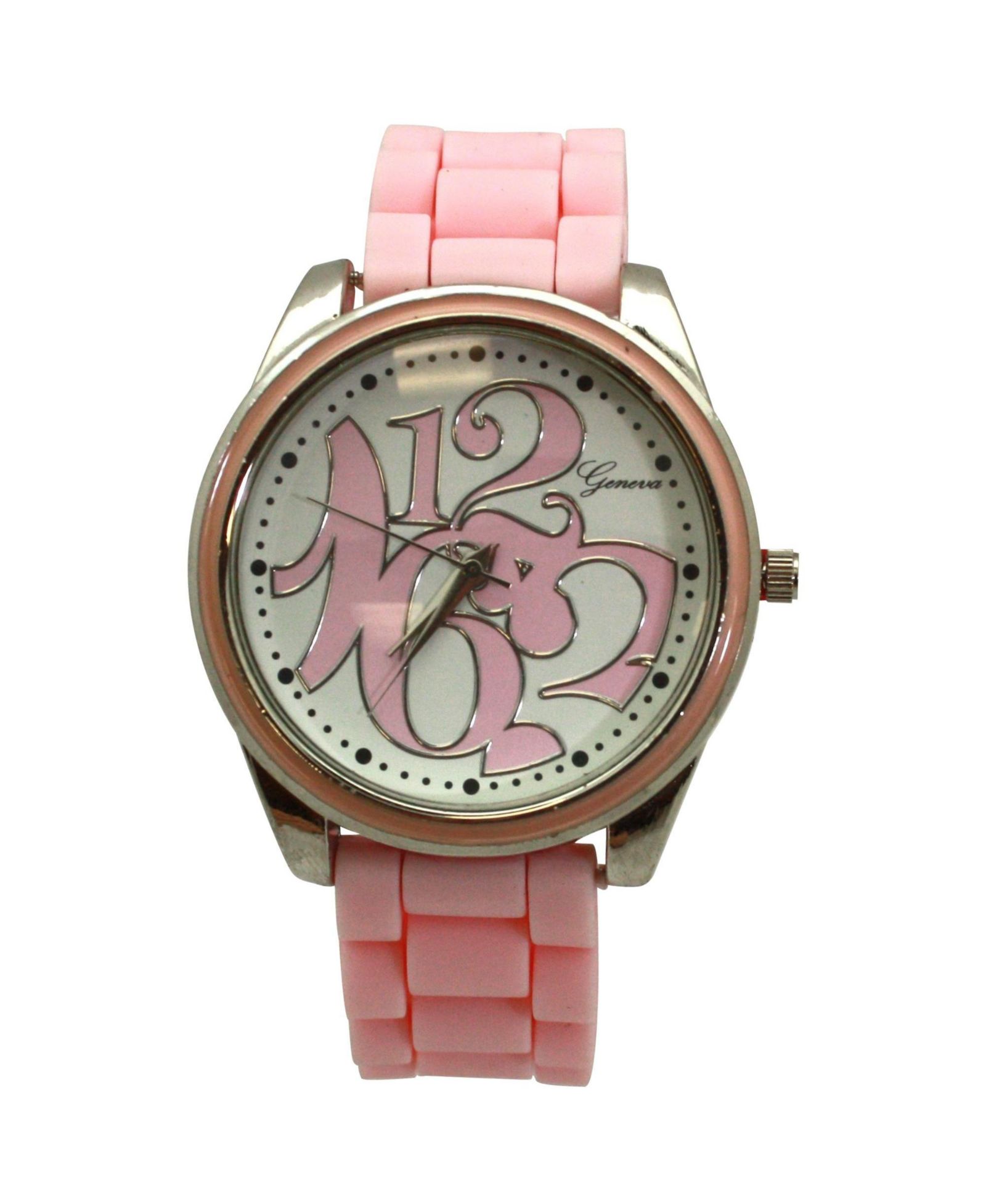 Olivia Pratt Light Pink Round Big Face with Colorful Numbers Women Watch