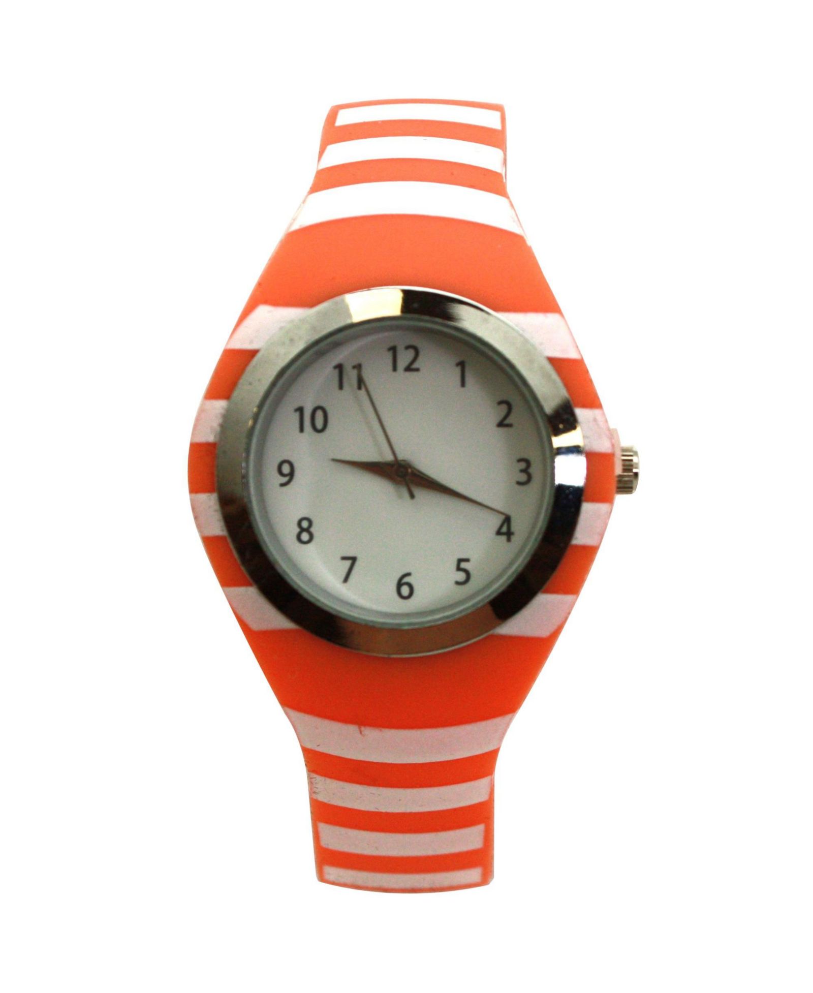 Женские часы Olivia Pratt Orange Stripped Silicone Band