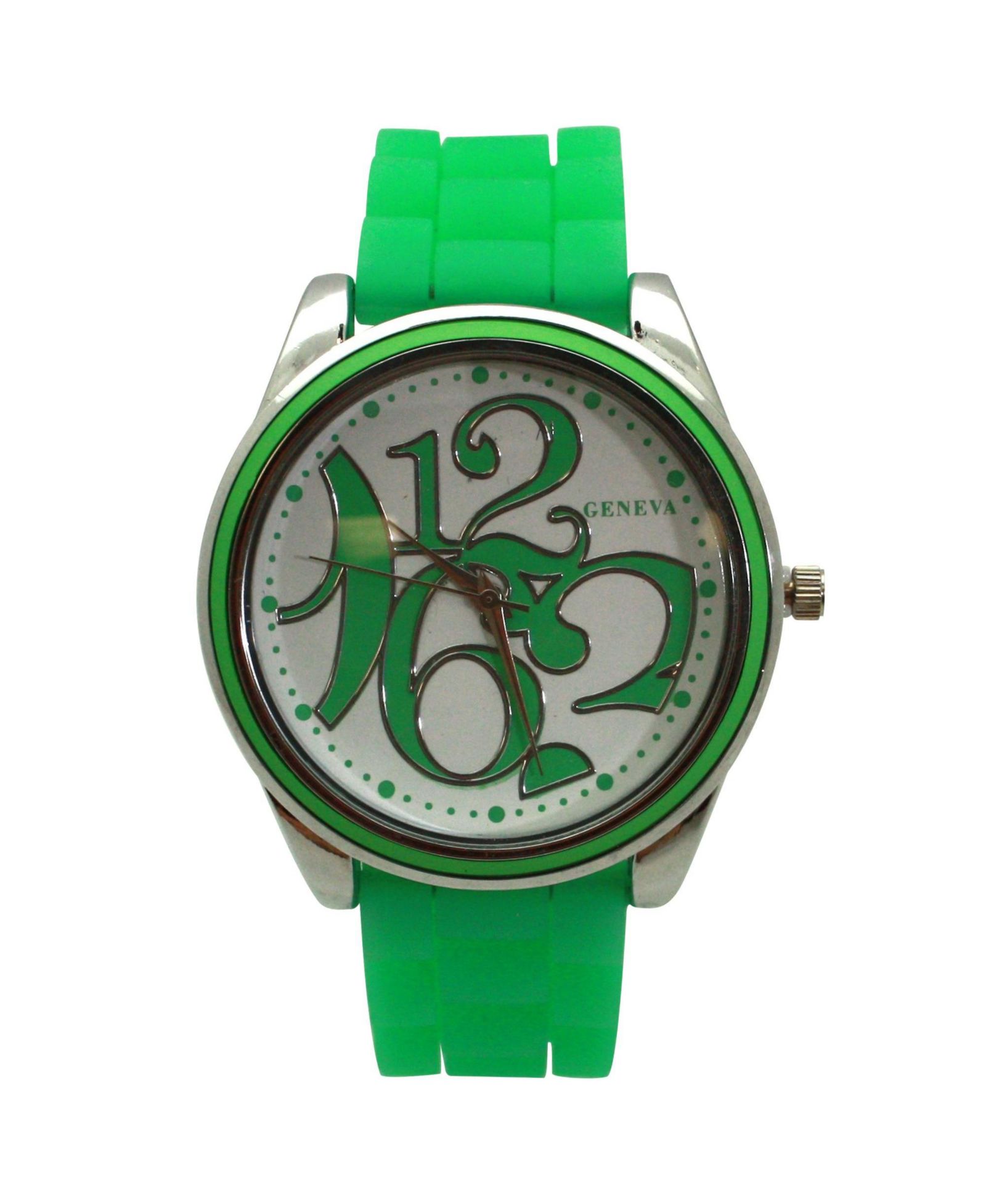 Olivia Pratt Lime Green Round Big Face with Colorful Numbers Women Watch