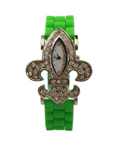 Женские часы Olivia Pratt Lime Green Rhinestones Silicone
