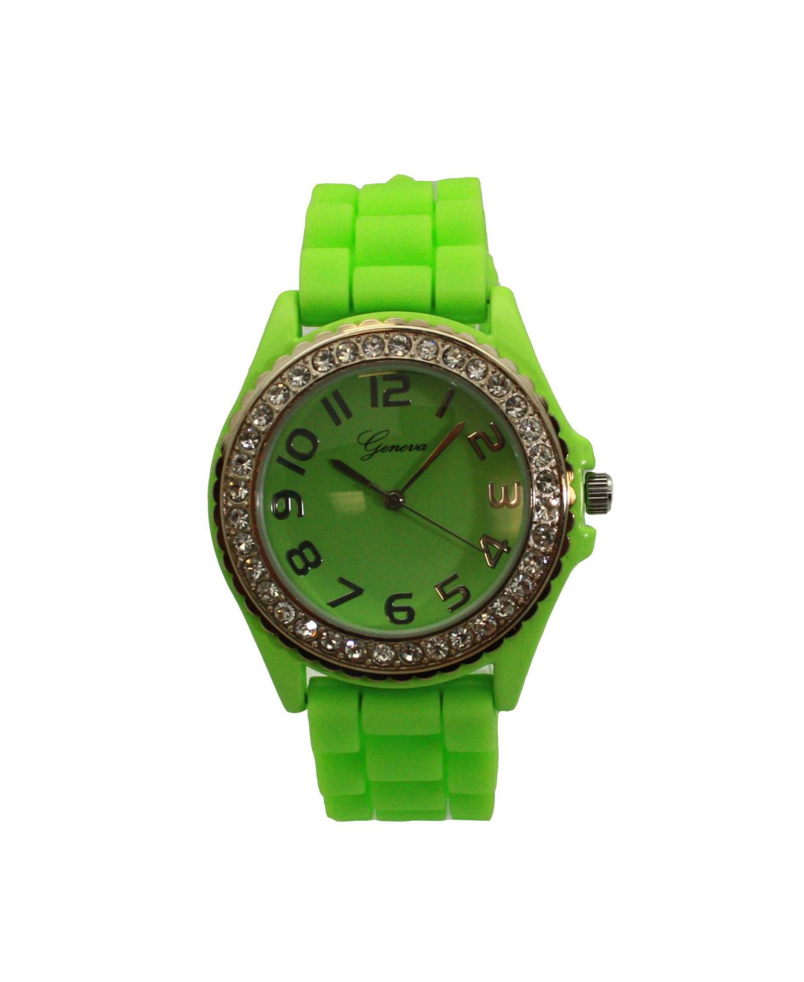 Женские часы Olivia Pratt Lime Every Day Silicone and Rhinestones Colorful